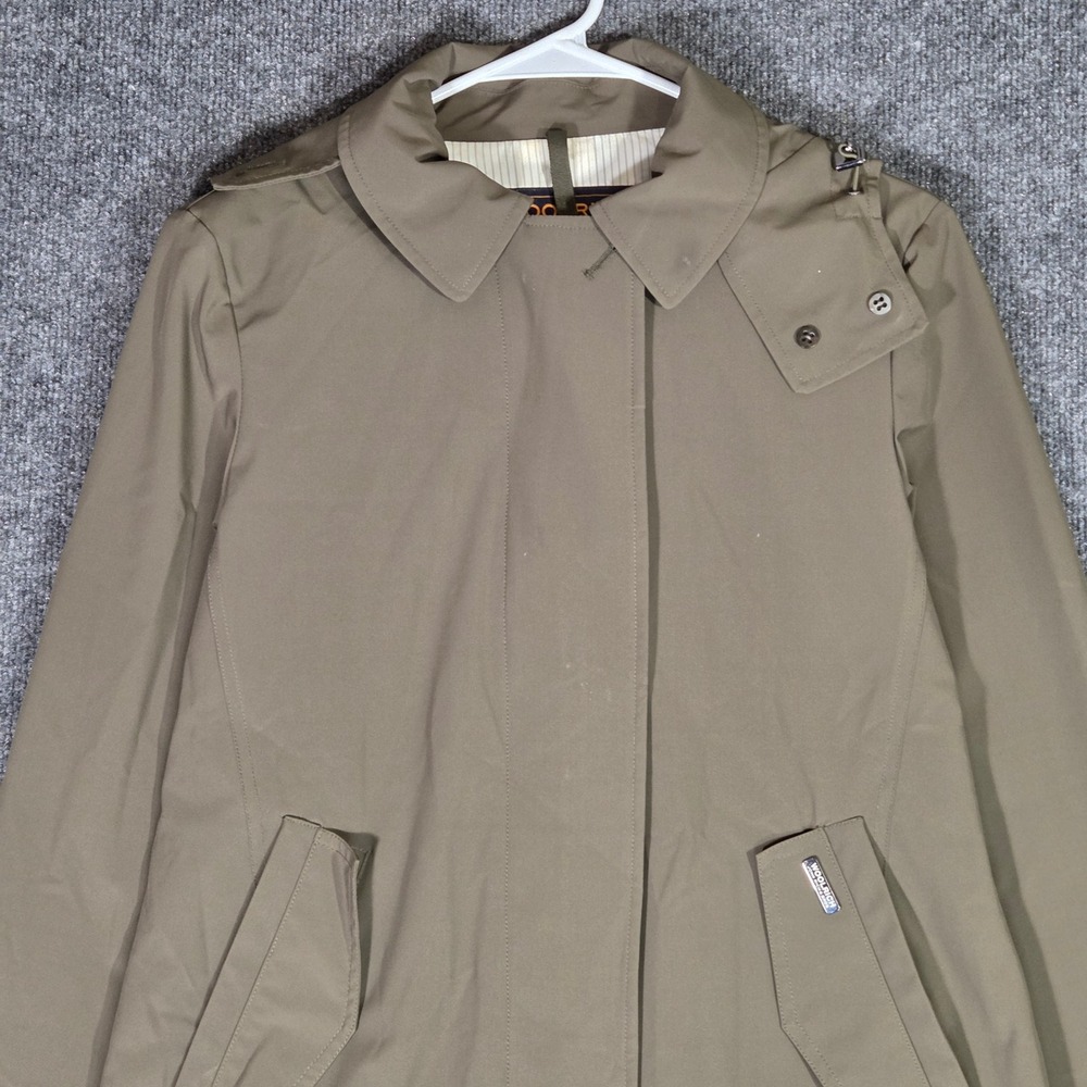 Woolrich John Rich & Bros Womens Trench Coat Olive Green Luxury Jacket Full Zip